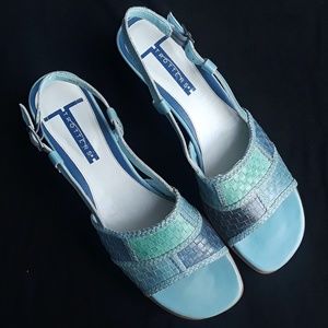 Trotters Leather Sling-back Sandal in Powder Blue